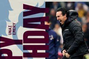 维拉官方祝主帅埃梅里54岁生日快乐,带队战绩82胜29平43负